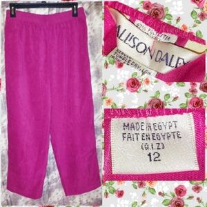 Allison Daley brand Pinkish Burgundy Pull-On Soft Woven Pants Sz 12 Hemmed